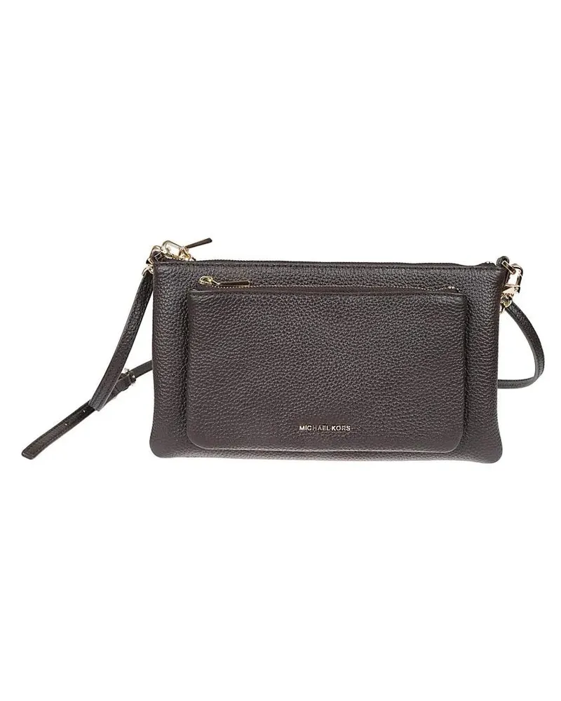 Michael Kors Hobo Bags Chocolate Hammered Leather Shoulder Bag braun Braun