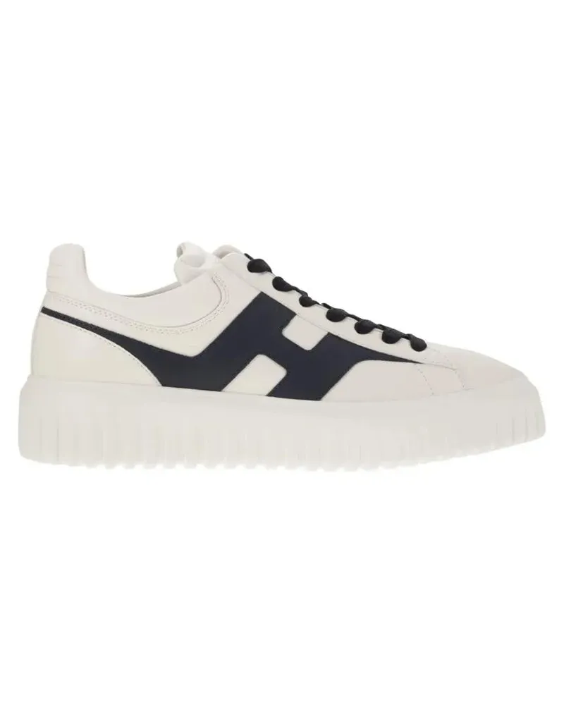 Hogan Low-Top Sneaker H-Stripes - Leather Trainers With Side H weiß Weiß