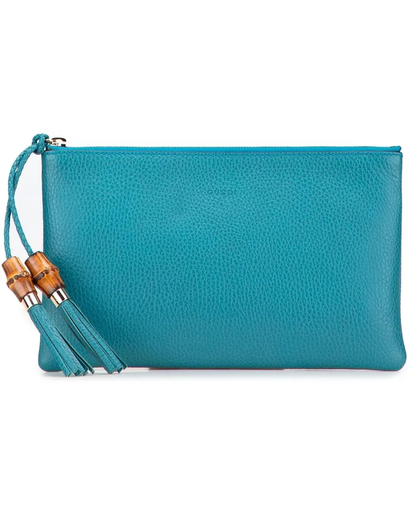 Gucci Clutches Calfskin Bamboo Clutch blau Blau