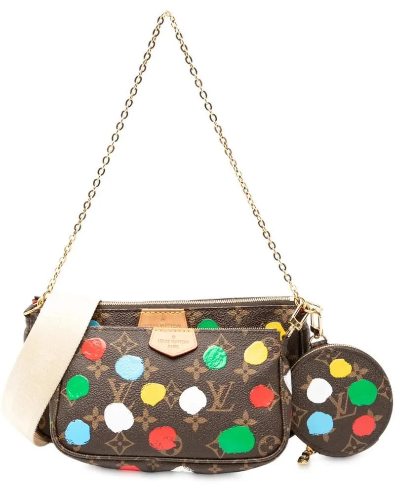 Louis Vuitton Hobo Bags Yayoi Kusama Monogram Painted Dots Multi Pochette braun Braun