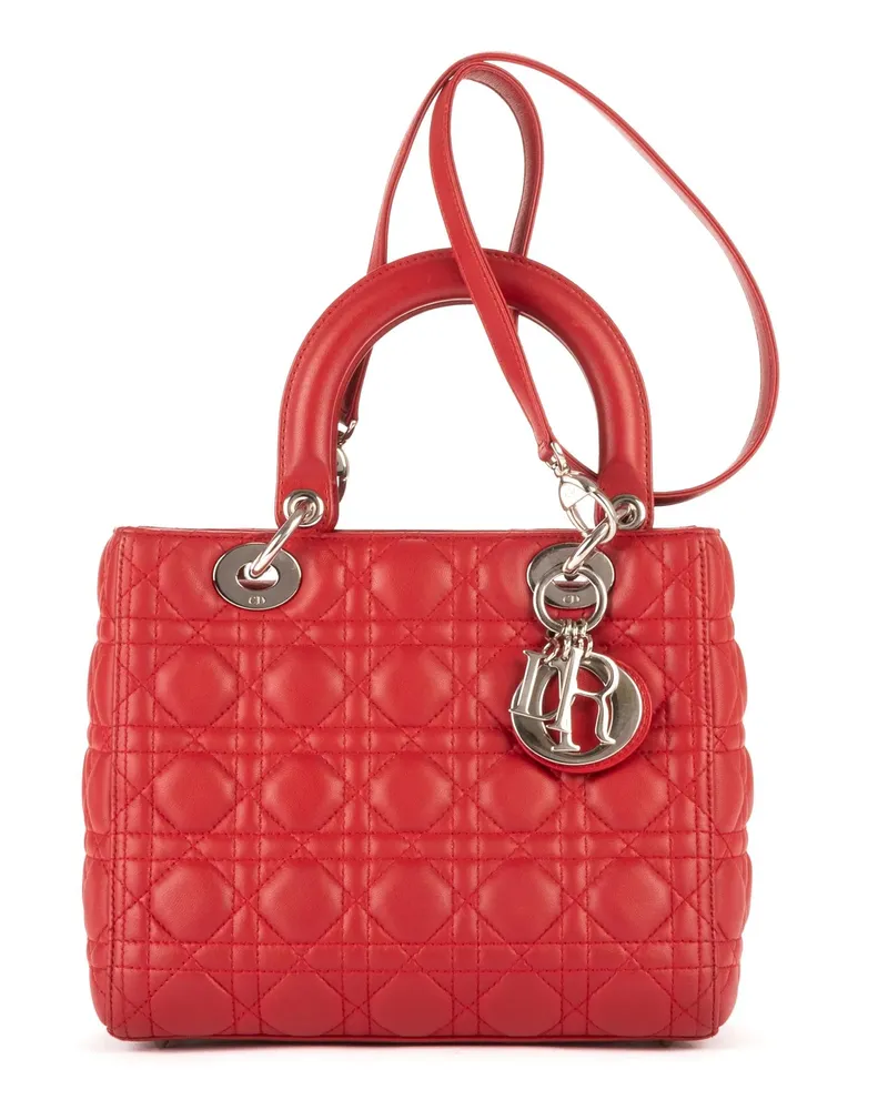 Dior Crossbody Bags Medium Lady Dior Zip Medium rot Rot