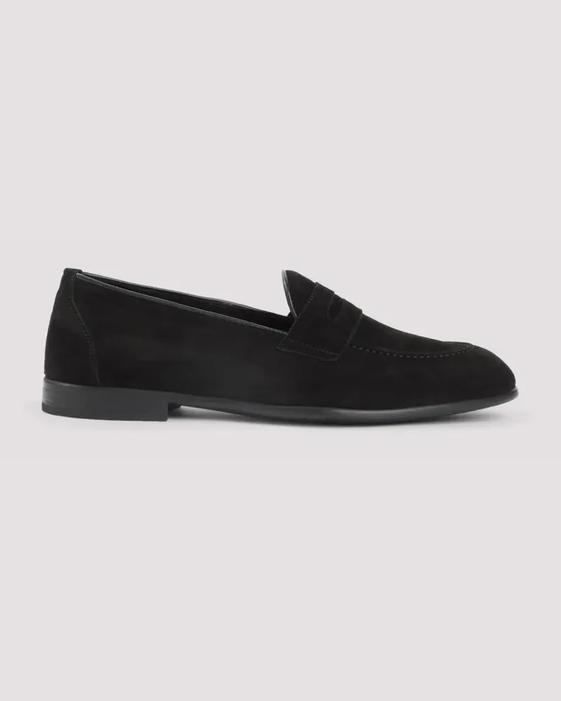 Brioni Loafer Penny Black Leather Loafers schwarz Schwarz