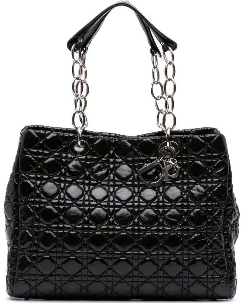 Dior Shopper Large Patent Cannage Lady Dior Soft Shopping Tote schwarz Schwarz