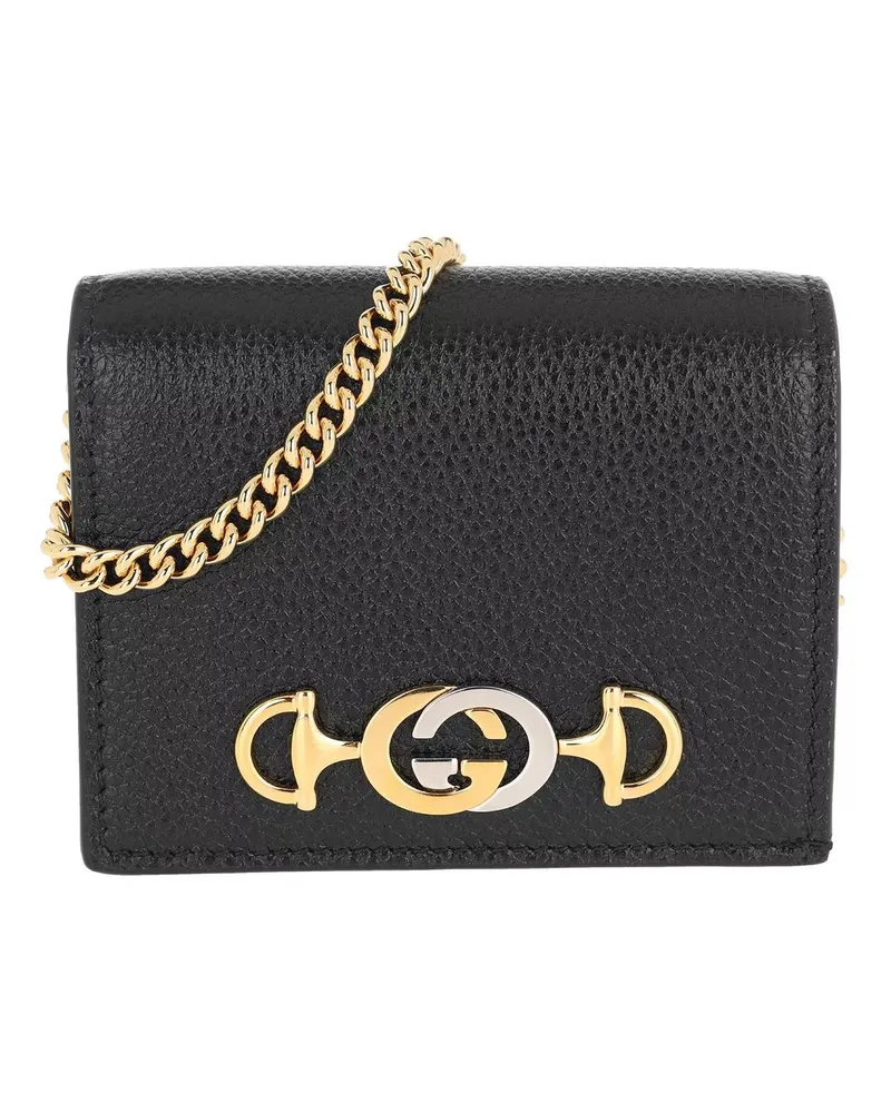 Gucci Portemonnaie Zumi Card Case Grainy Leather schwarz Schwarz