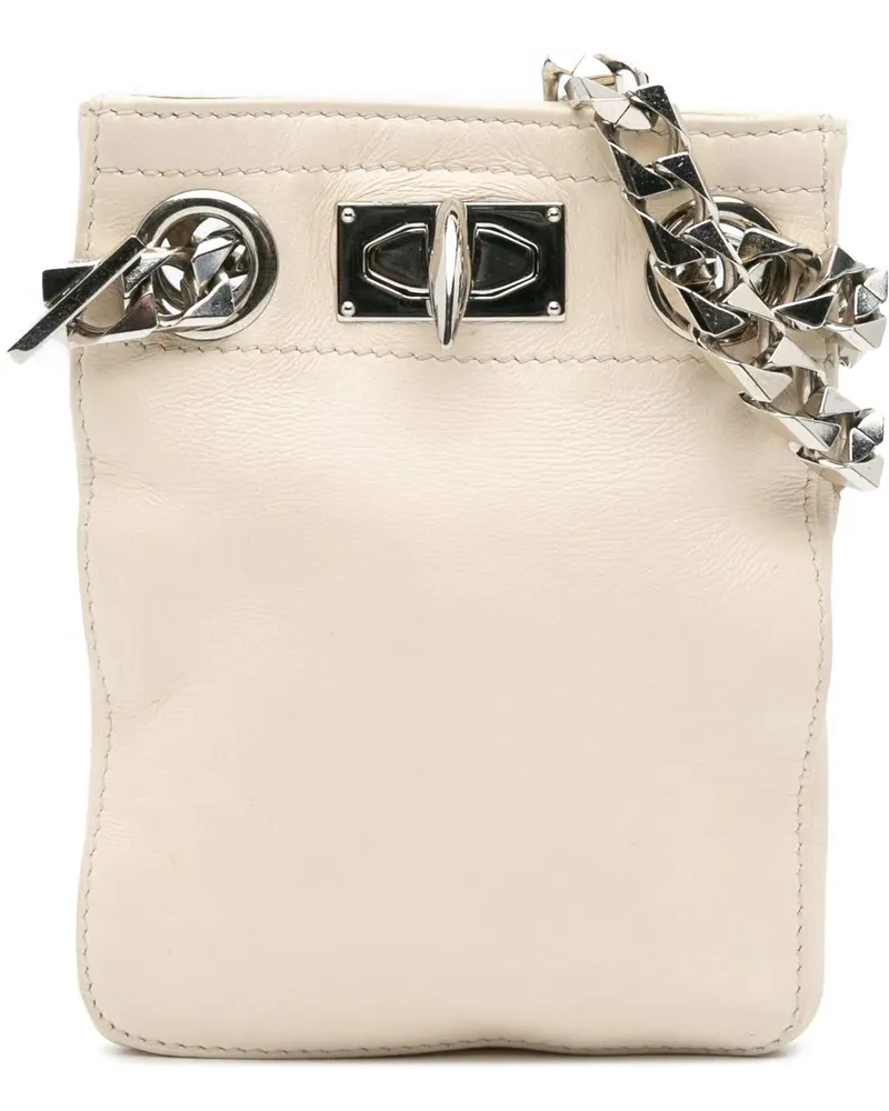 Givenchy Hobo Bags 2010-2024 Leather Shark Lock Chain Shoulder Bag weiß Weiß