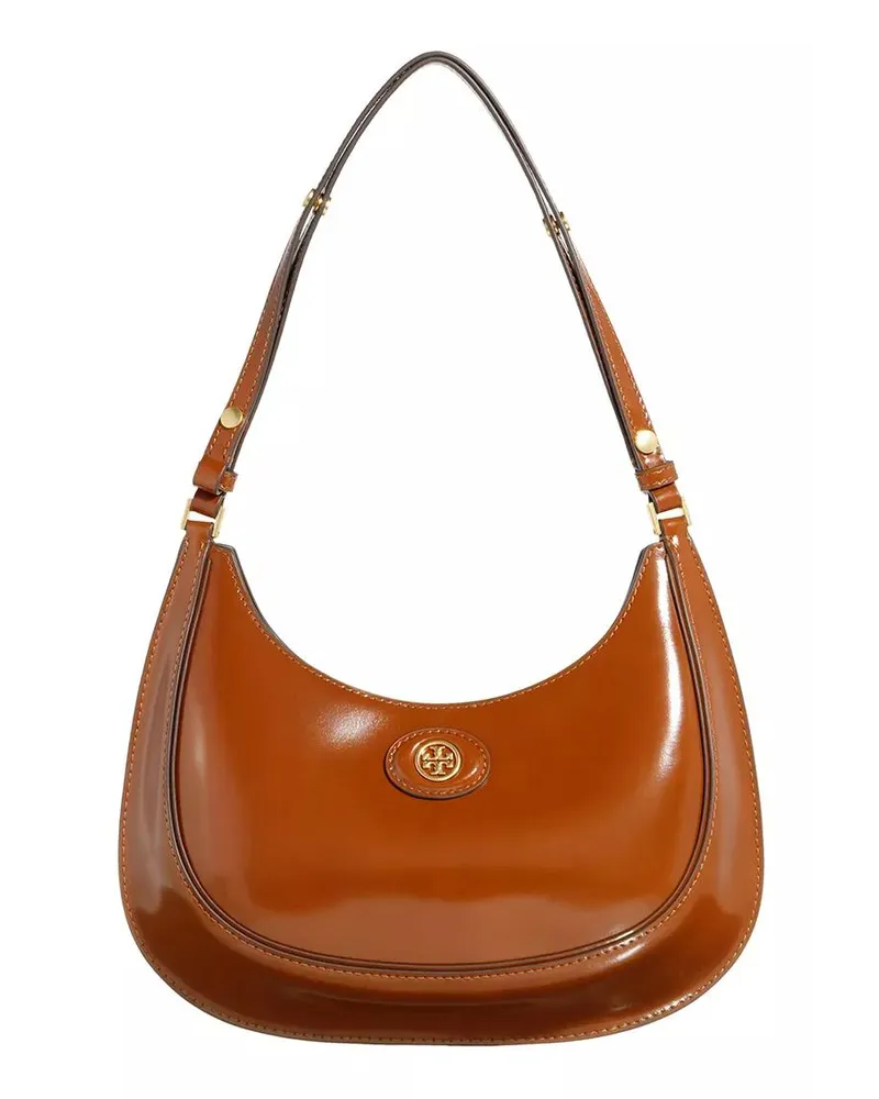 Tory Burch Hobo Bags Robinson Spazzolato Convertible Crescent Bag braun Braun