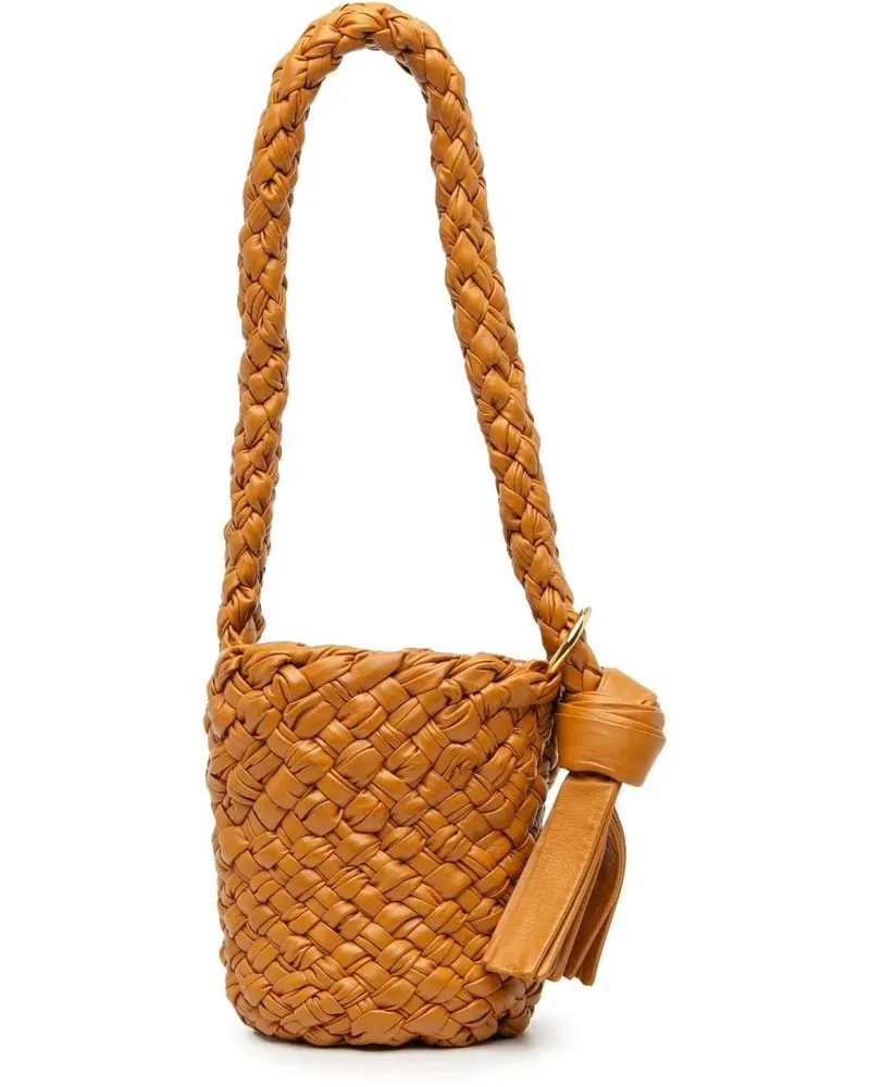 Bottega Veneta Hobo Bags Small Calfskin Intreccio Kalimero Bucket Bag braun Braun