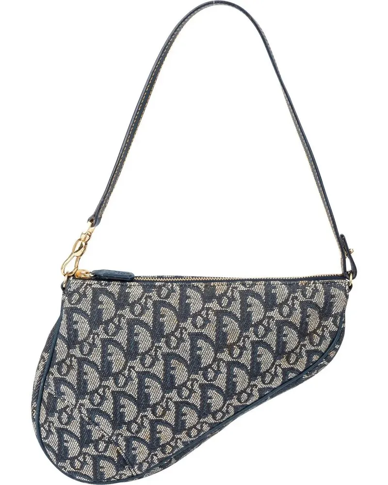 Dior Crossbody Bags  Trotter Monogram Mini Saddle Handba blau Blau