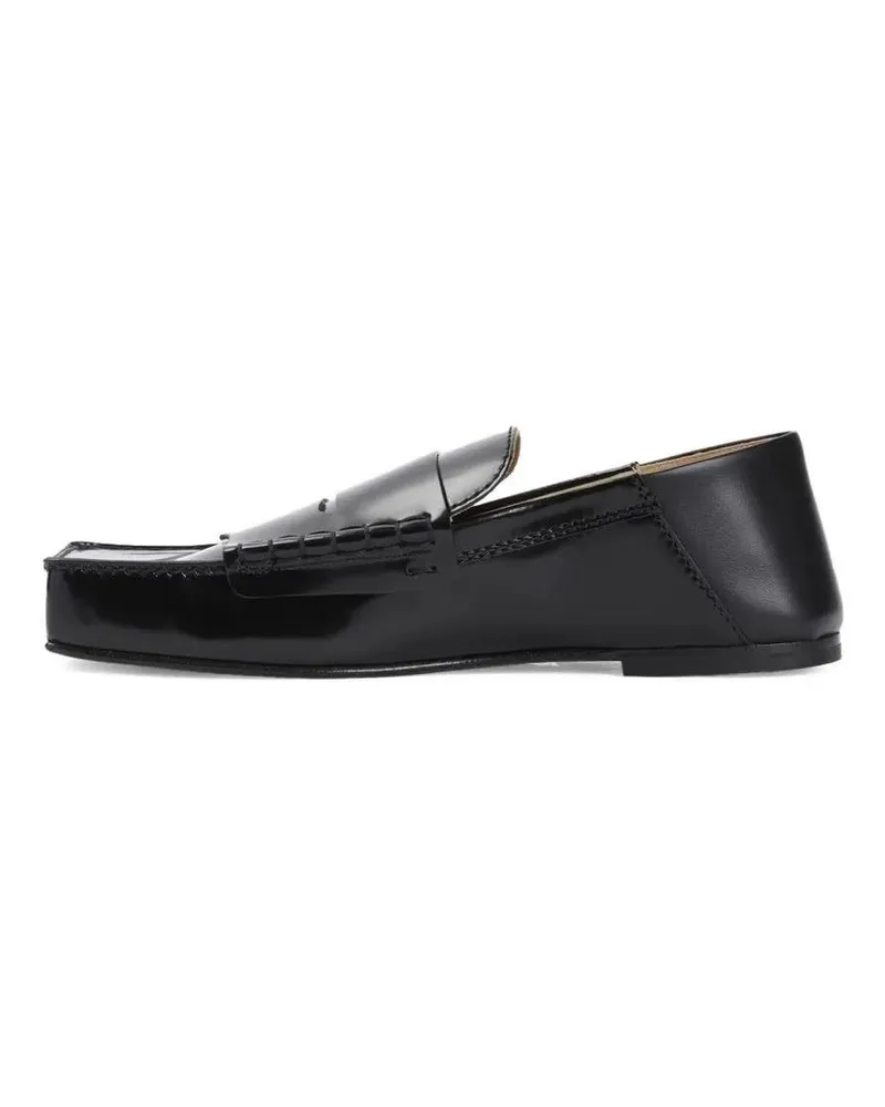 Jacquemus Black Cow Leather Les Mocassins Carre Loafers schwarz Schwarz
