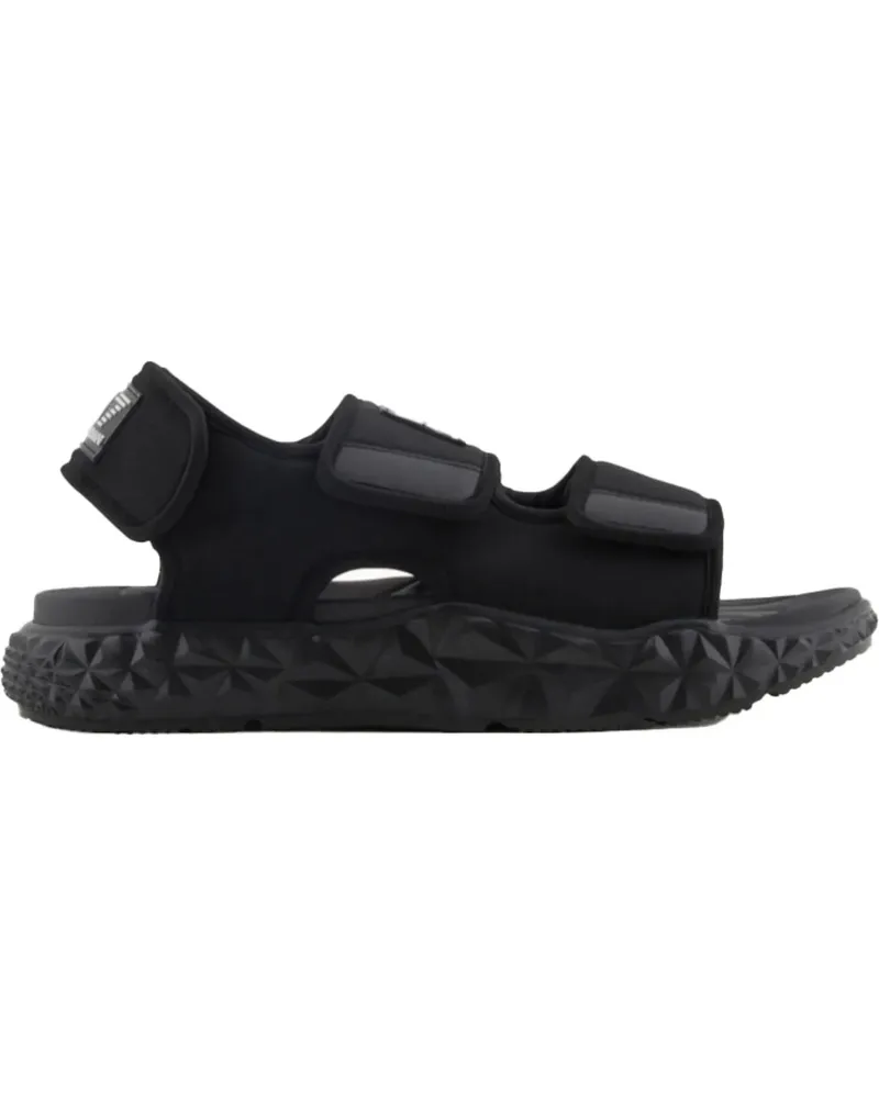 EA7 Sandalen Sandals Black schwarz Schwarz