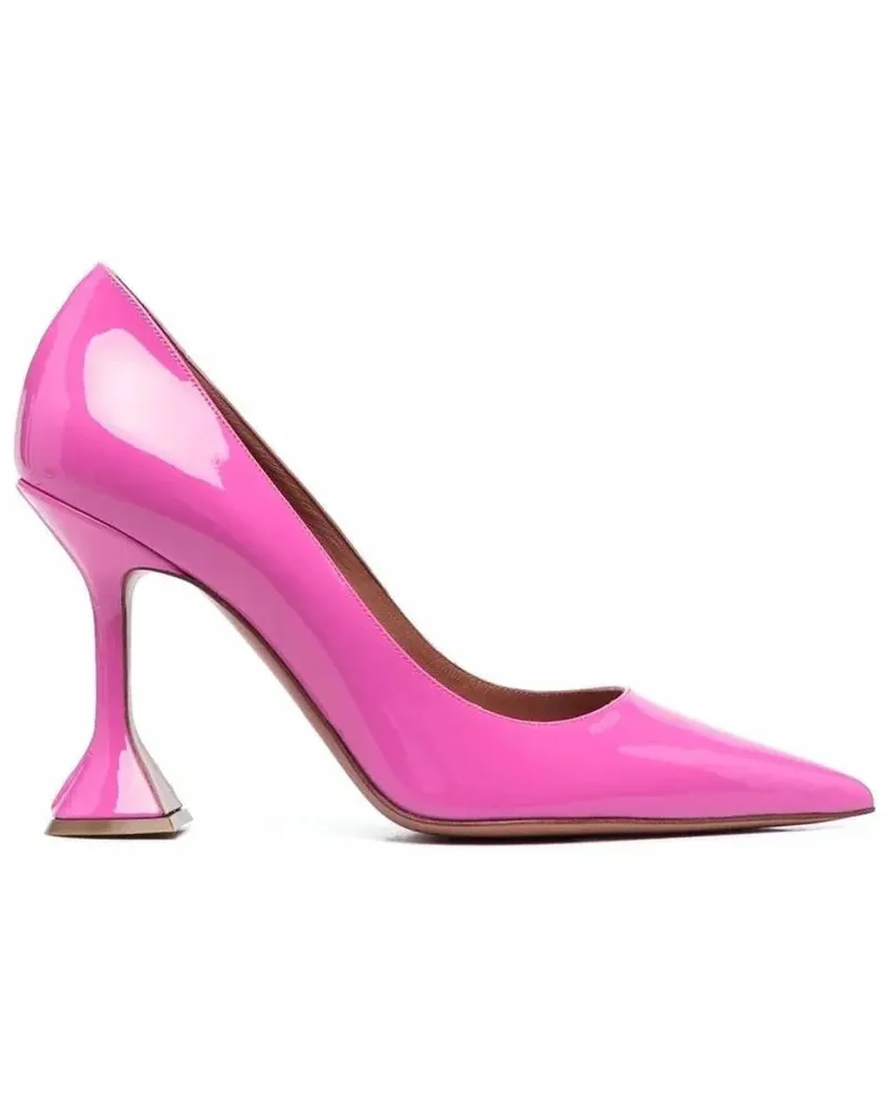 Amina Muaddi Hohe Schuhe Ami Patent Leather Pumps pink Rosa
