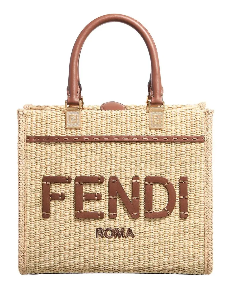 Fendi Satchel Bag Small Sunshine Handbag Beige