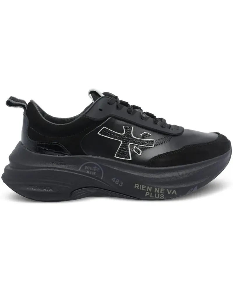 Premiata Low-Top Sneaker Sole Black Lace-Up Sneakers With Distinctive Logo schwarz Schwarz