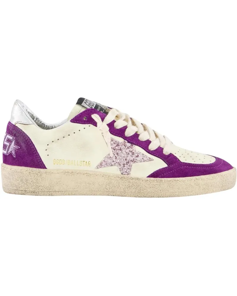 Golden Goose Low-Top Sneaker Dames Ballstar Sneaker Paars/Wit beige Beige