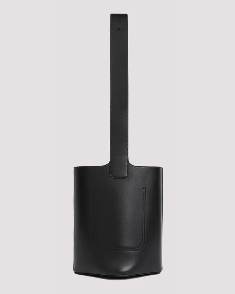 Loewe Hobo Bags Black Calf Skin Pebble Bucket Medium Shoulder Bag schwarz Schwarz