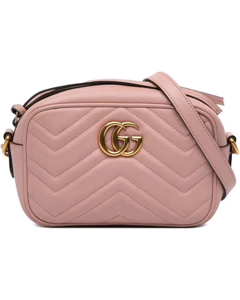 Gucci Hobo Bags Mini GG Marmont Matelasse Leather Crossbody rosa Gold