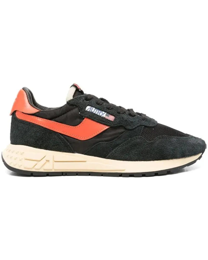 AUTRY Low-Top Sneaker Black And Orange Sneakers With Textured Detail schwarz Schwarz
