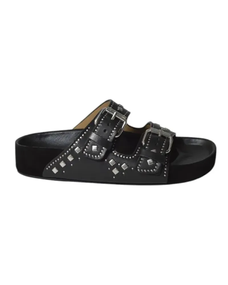 Isabel Marant Sandalen Lennyo Black Leather Sandals schwarz Schwarz