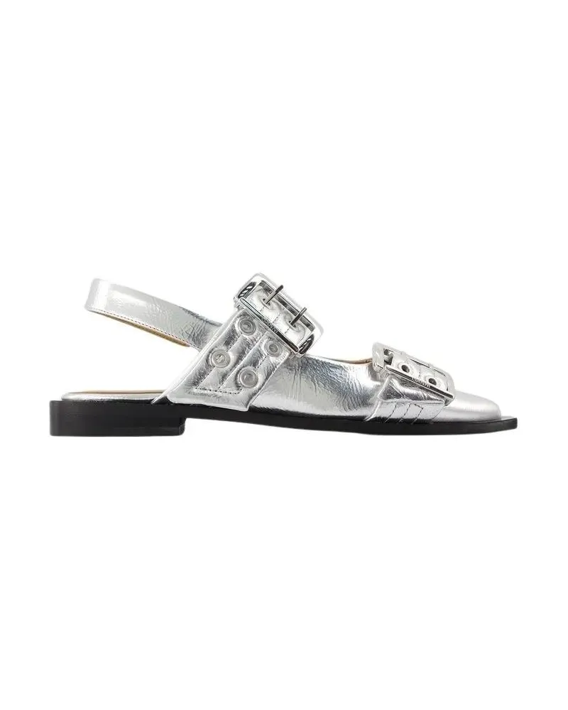 Ganni Loafers & Ballerinas Feminine Buckle Ballerinas - Synthetic Leather - S 