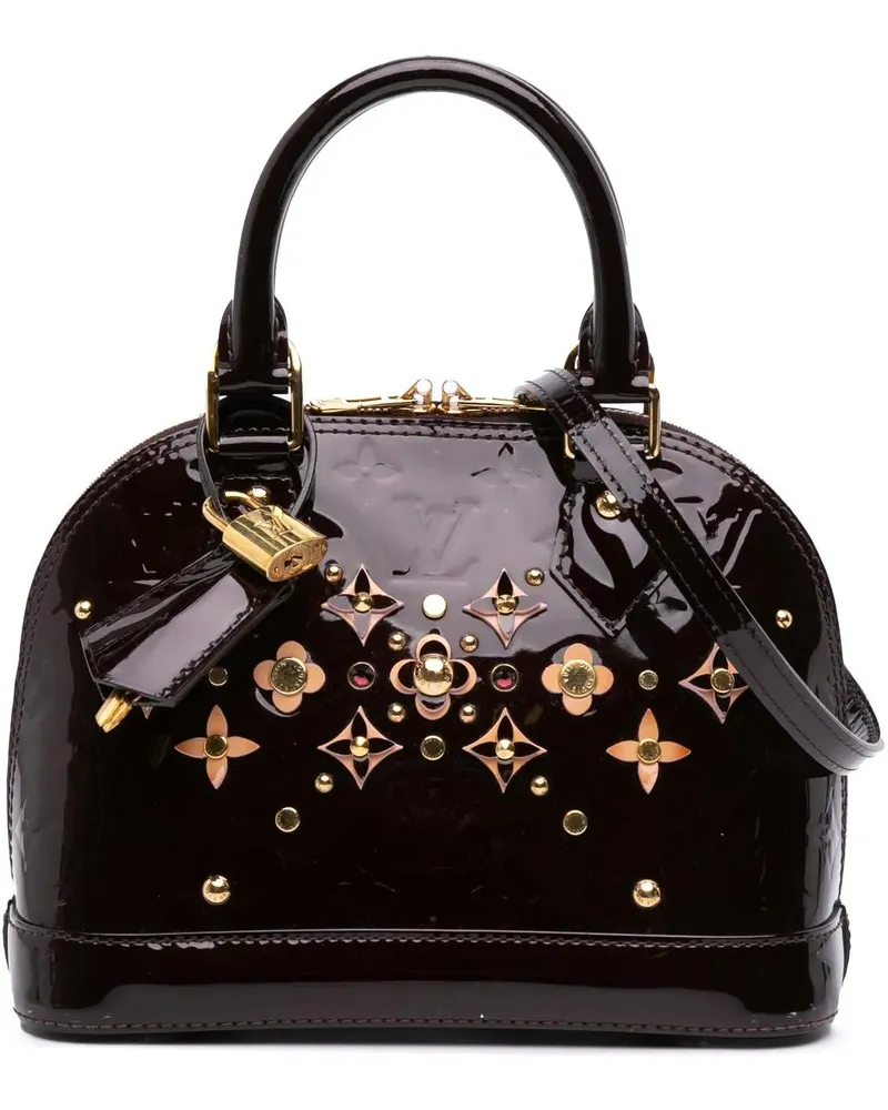 Louis Vuitton Hobo Bags Monogram Vernis Flower Alma BB orange Orange