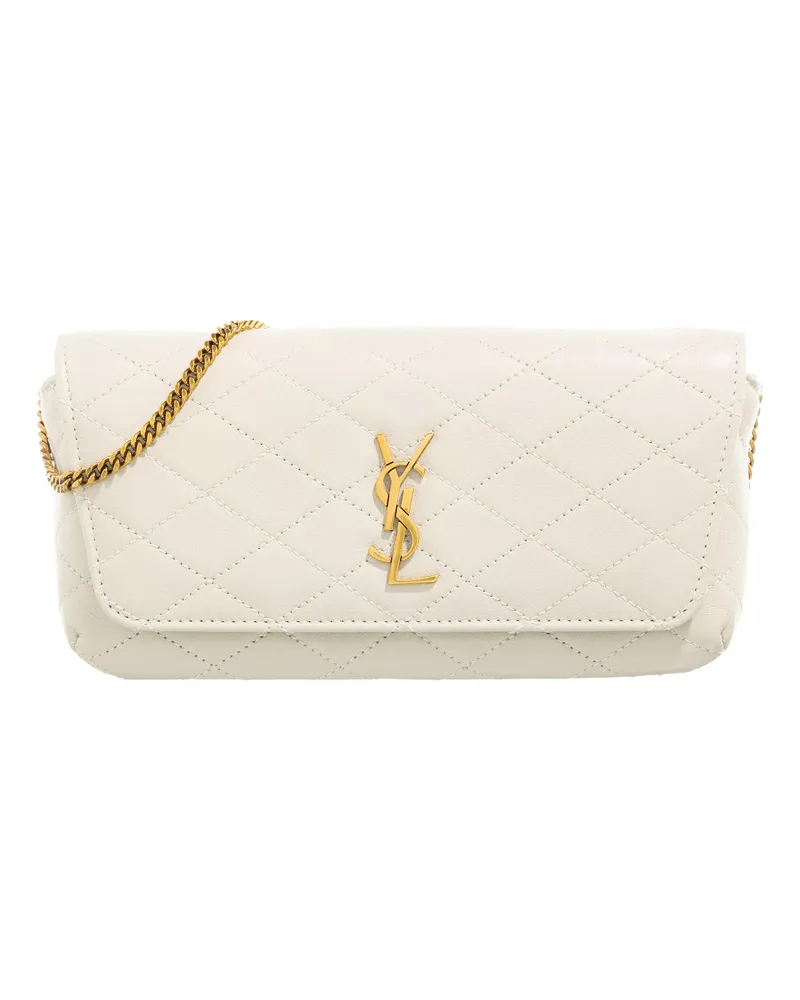 Saint Laurent Crossbody Bags Gaby Chain Phone Holder Quilted Lambskin creme Creme