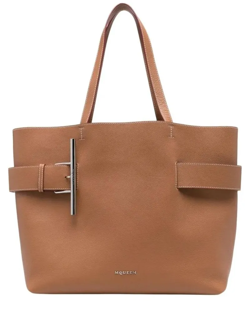 Alexander McQueen Shopper & Totes Beige Structured Leather Tote Bag braun Braun