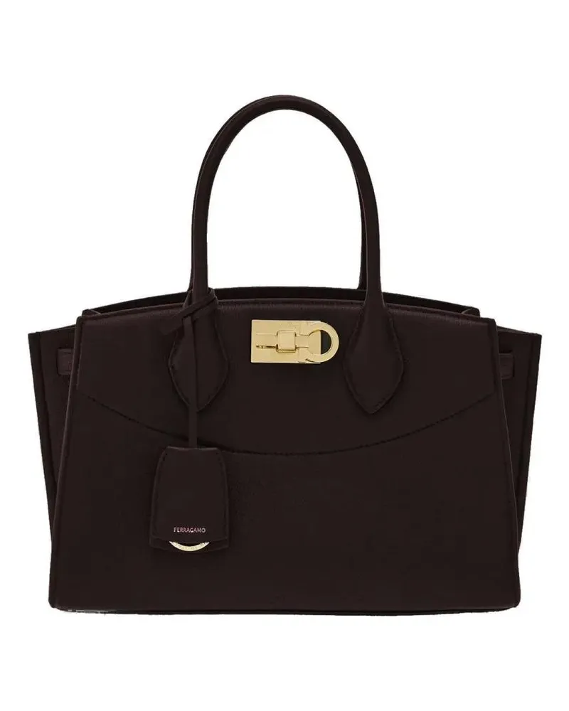 Ferragamo Crossbody Bags Grained Leather Handbag schwarz Schwarz
