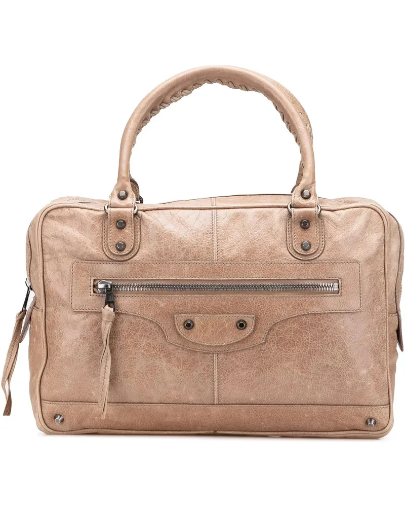 Balenciaga Crossbody Bags Mini Lambskin Motocross Classic Folder Business Ba braun Braun