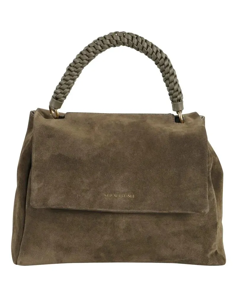 Orciani Hobo Bags Medium Suede Shoulder Bag grau Grau