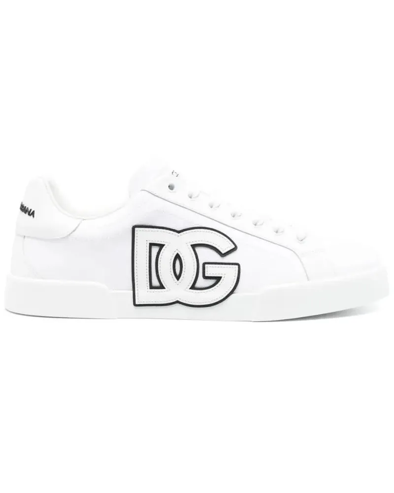 Dolce & Gabbana Low-Top Sneaker Lace-Up White Sneakers With Padded Ankle weiß Weiß
