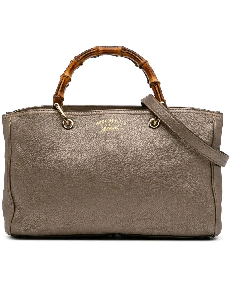 Gucci Hobo Bags Medium Calfskin Bamboo Shopper Satchel goldfarben Gold