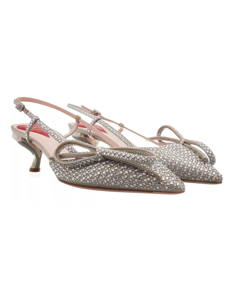 Roger Vivier Pumps & High Heels Virgule Crystal Buckle Slingsback Pumps silberfarben 