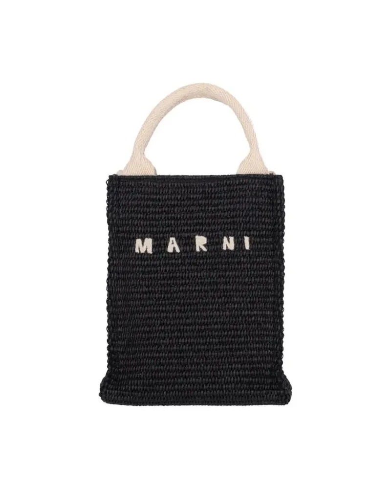 Marni Shopper & Totes Mini Handbag With Logo schwarz Schwarz