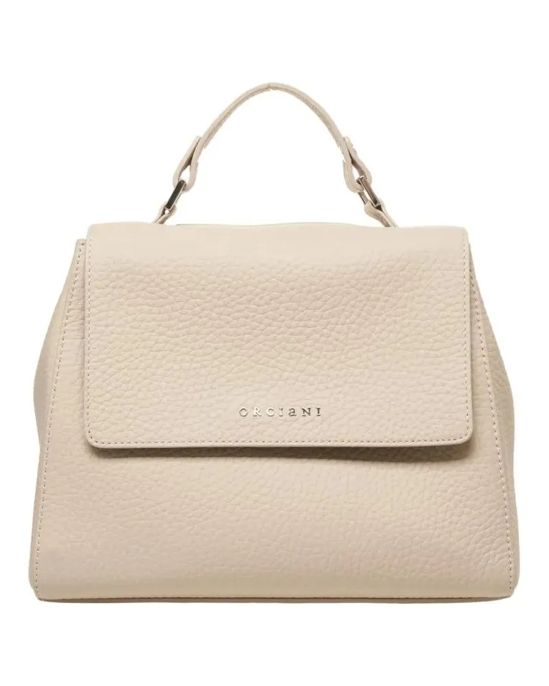 Orciani Crossbody Bags Pebbled Leather 'Sveva' Handbag With Magnetic Clos beige Beige