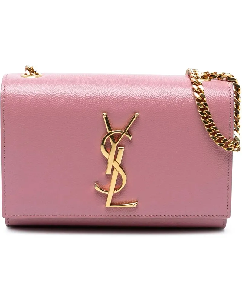 Saint Laurent Hobo Bags Small Grain De Poudre Monogram Kate Crossbody rosa Gold