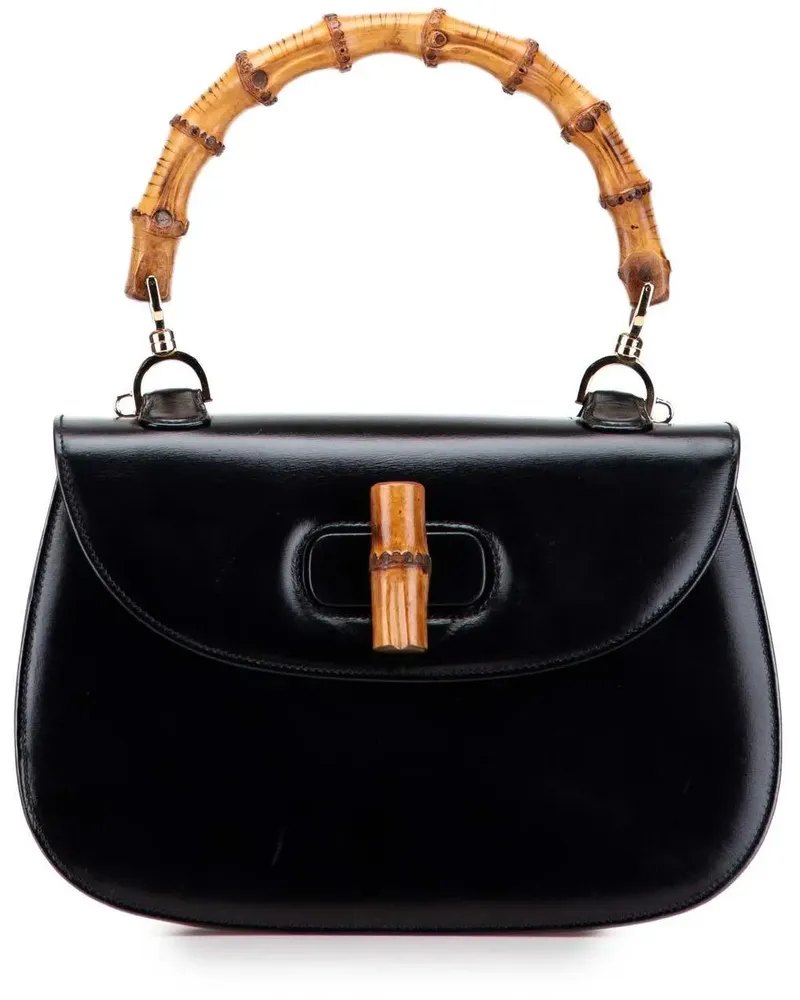 Gucci Hobo Bags Calfskin Bamboo Night schwarz Schwarz