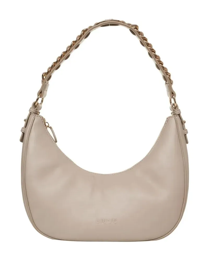 Liu Jo Hobo Bags Half-Moon Leather Handbag With Chain Strap beige Beige