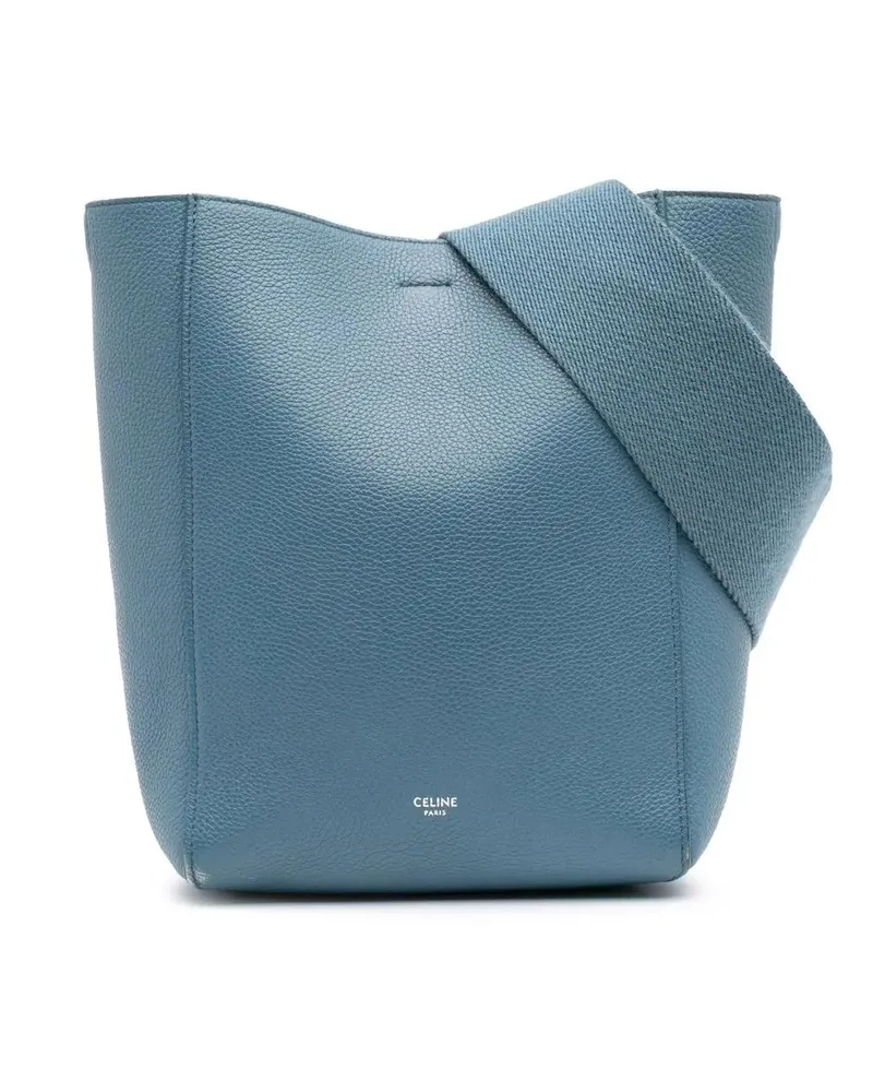 Celine Hobo Bags Small Soft Grained Calfskin Seau Sangle Bucket Bag blau Blau