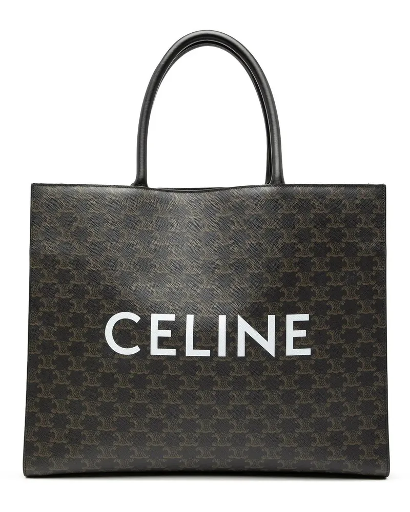 Celine Shopper Medium Triomphe Coated Canvas Cabas Horizontal Tot braun Braun