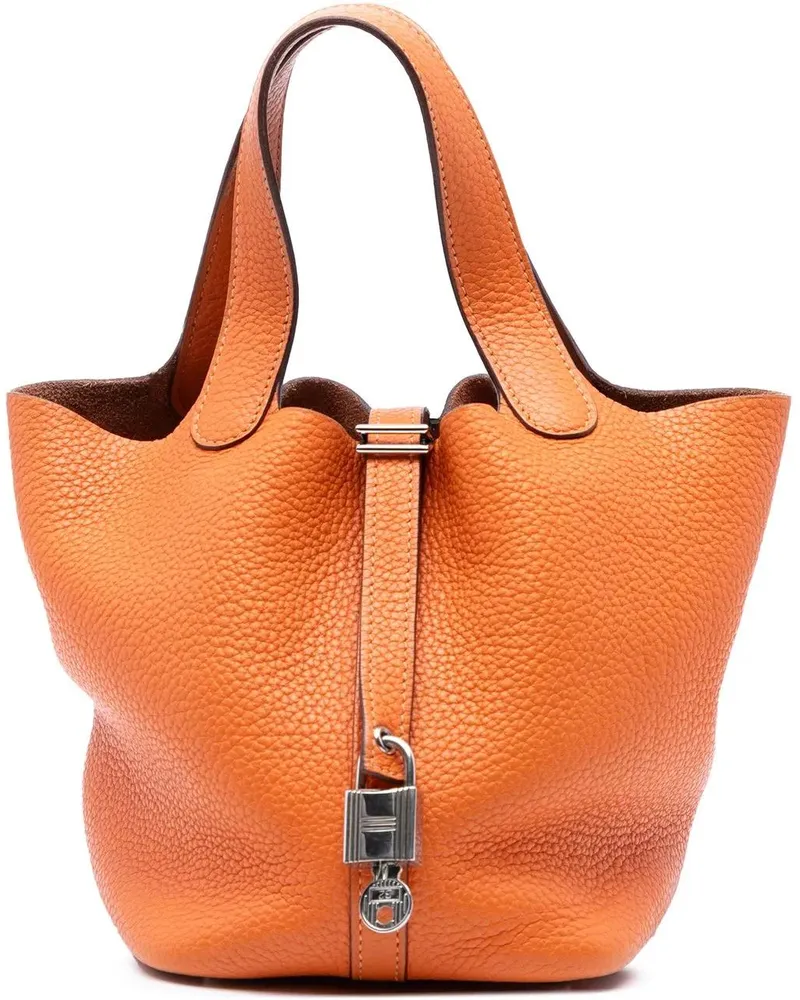 Hermès Crossbody Bags Clemence Picotin Lock 18 orange Orange