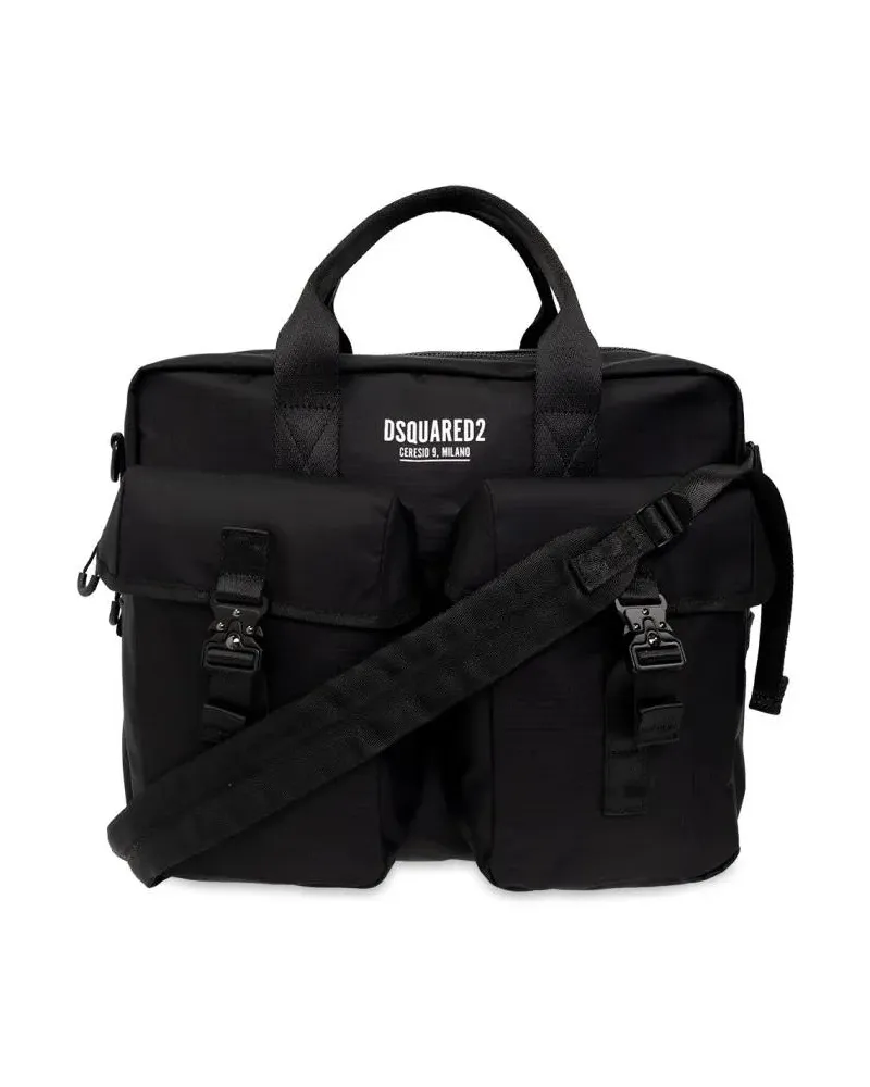 Dsquared2 Laptoptaschen Ceresio 9 Logo Workbag Laptop Bag schwarz Schwarz