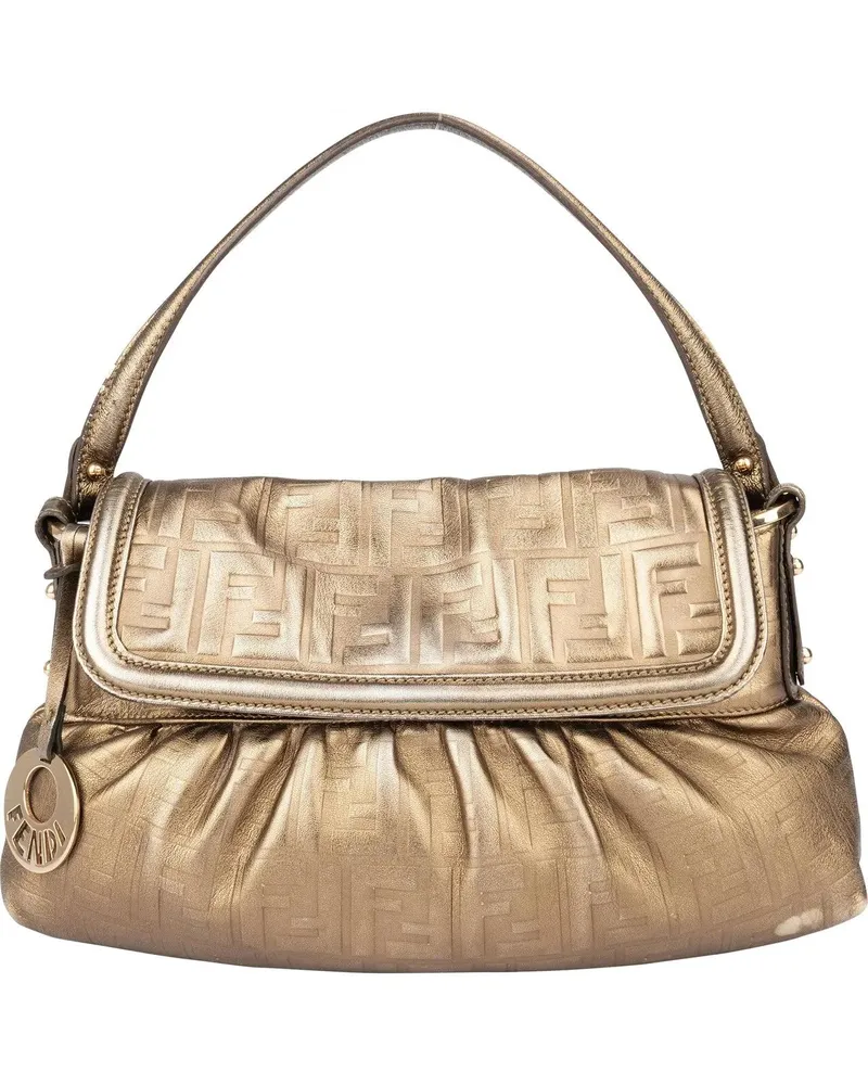 Fendi Crossbody Bags  Golden Leather Zucca Chef Handbag bunt Bunt