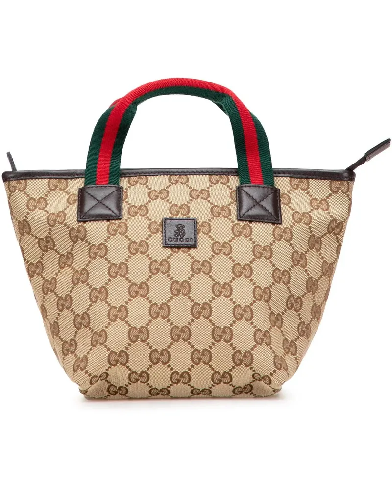 Gucci Crossbody Bags Mini GG Canvas Web Childrens Handbag braun Braun