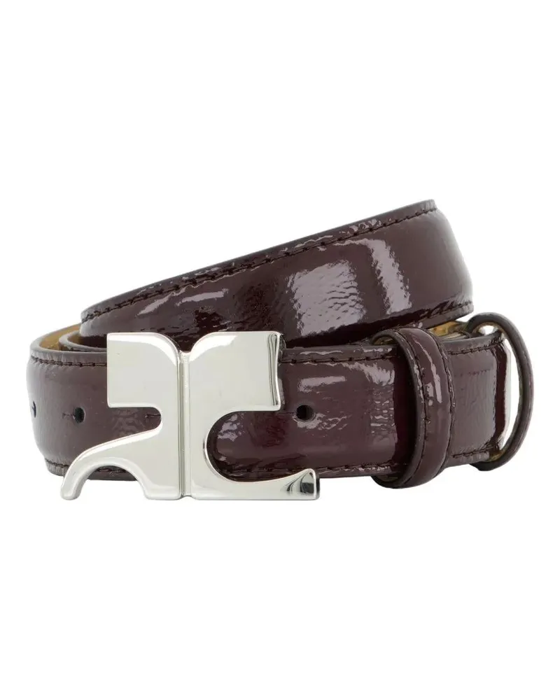 Courrèges Gürtel Ac Naplack Belt - Leather - Burgundy braun Braun