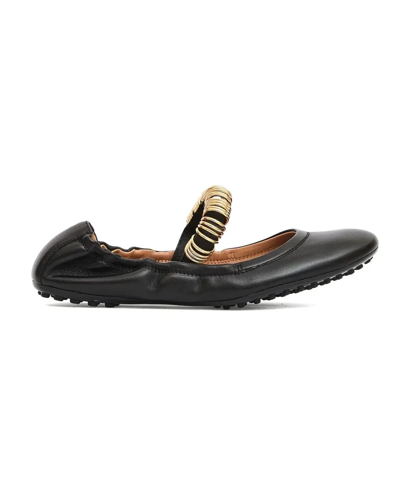 TOD'S Black Gommino Leather Ballerinas schwarz Schwarz