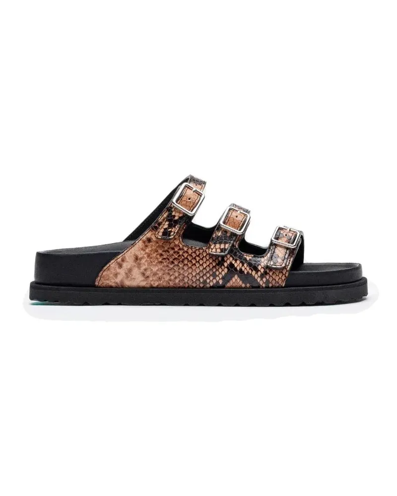 Birkenstock Sandalen Florida Snake Leather Sandals With Adjustable Stra braun Braun