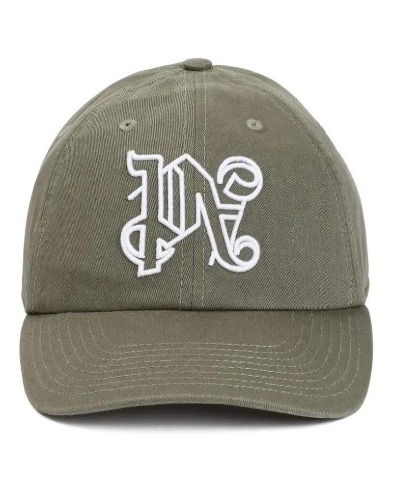 Palm Angels Mützen Military Green Cotton Logo Cap Grün