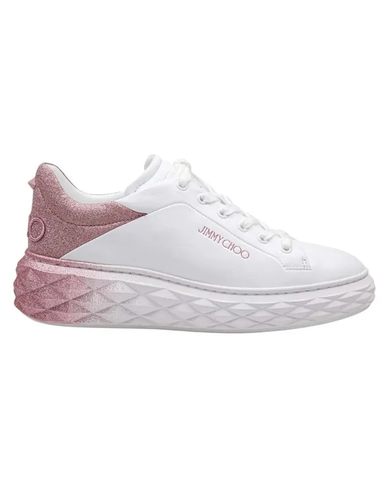 Jimmy Choo Low-Top Sneaker White Leather Glitter Degrade' Sneakers weiß Weiß