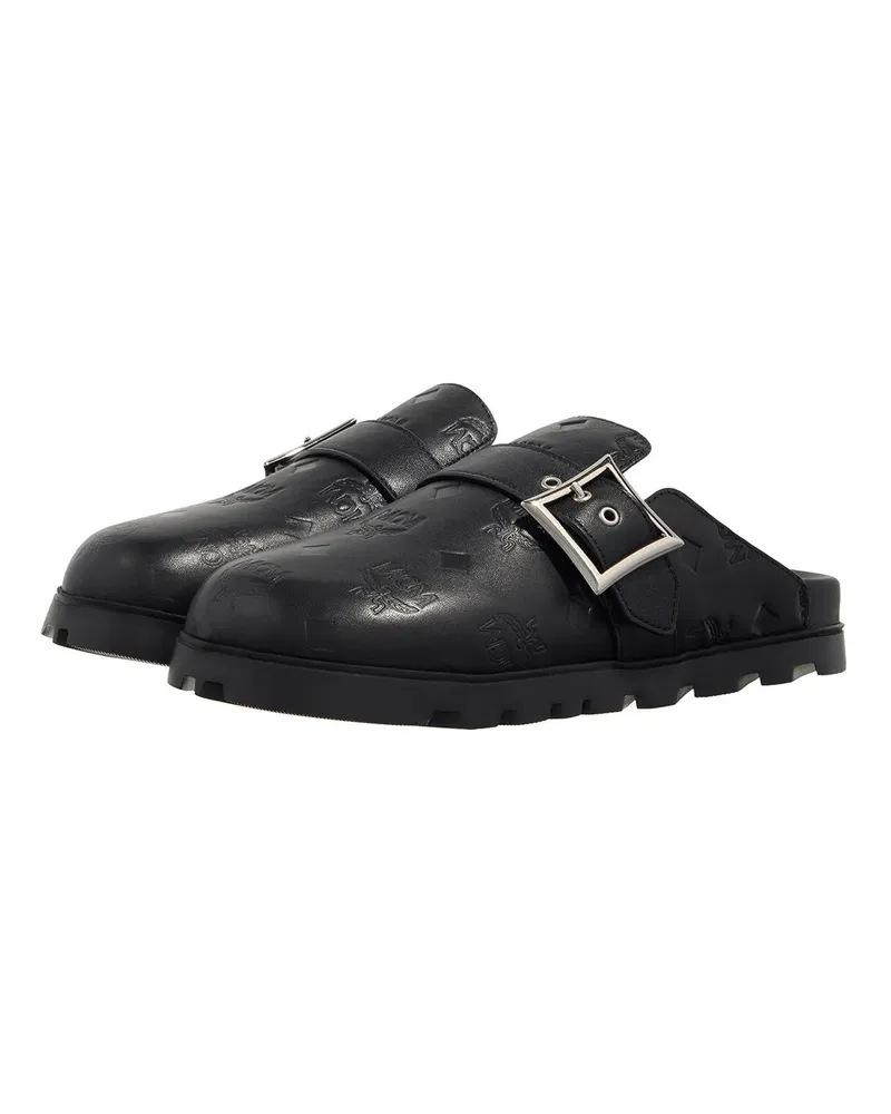 MCM Loafer U  Col Eb Mn Lthr Flat Mules Bk schwarz Schwarz