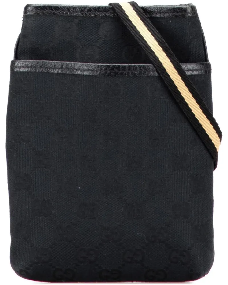 Gucci Hobo Bags GG Canvas Web Crossbody schwarz Schwarz